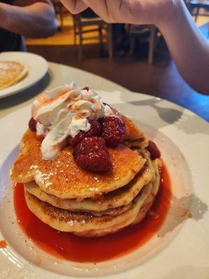 Strawberry stack of pancakes!  Strawberry compote was delish!