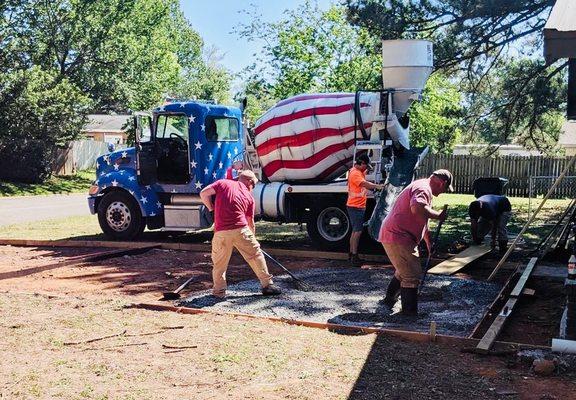 Pouring a driveway!