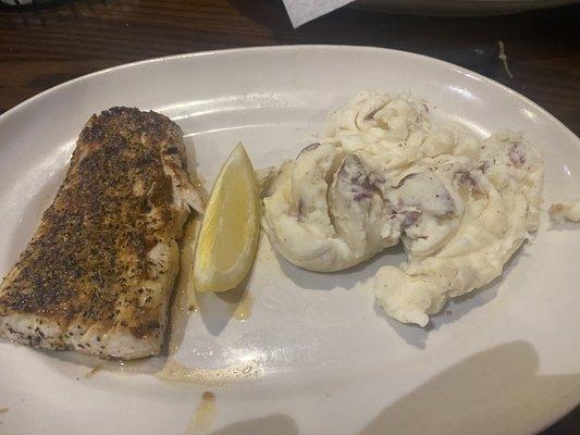 Lemon pepper mahi and smashed red potatoes