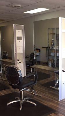 Salon in the front of the business with room for 4-6 cosmetologist.