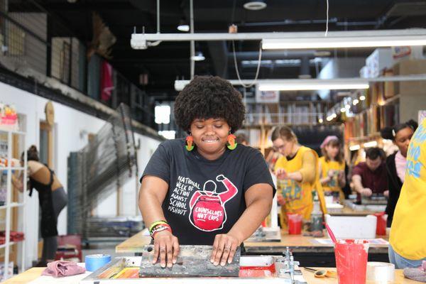 Screen printing field trip at Studio Two Three.