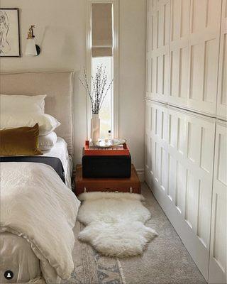 Custom closet with functional storage installed by Chris's team.