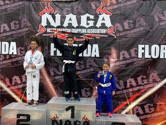 Joshua taking 1st place at NAGA Florida 2019. Sister Jaiden took 2nd in her division. Both kids first time competing!