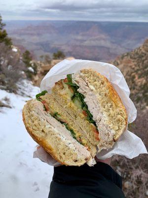 Deli bagel sandwich