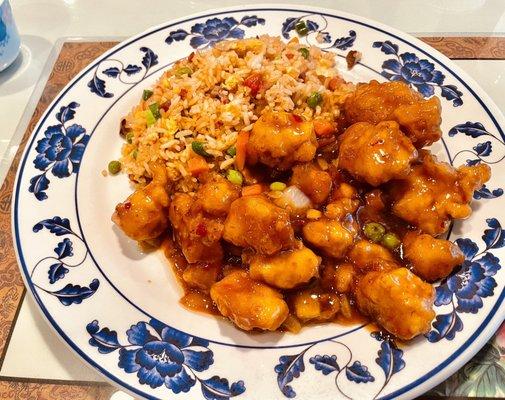 Garlic Chicken with Fried Rice