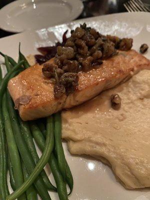 Seared Salmon and parsnip purée