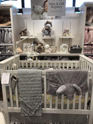 The Kendall Convertable Crib with Emily & Meritt Marigold Baby Bedding