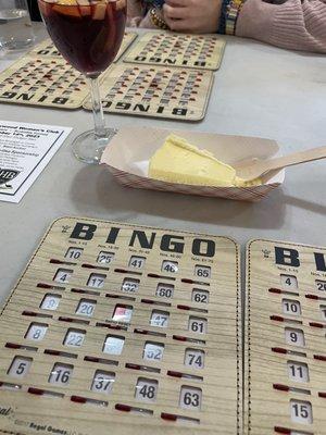 Bingo, Key lime pie slice and sangria