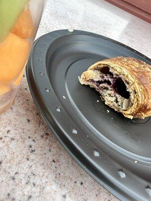 Inside the elderberry croissant