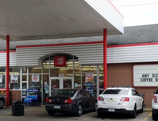 covered area to reach the convenience store