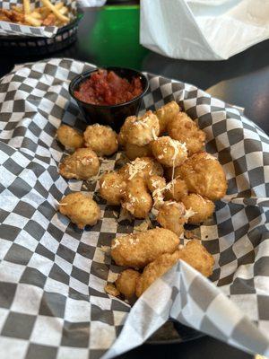 Cheese curds (half way through)