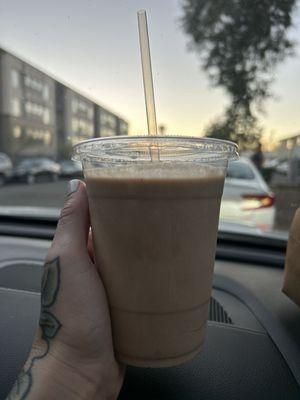 Vegan Chocolate-peanut butter milkshake