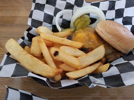 Burger with fries