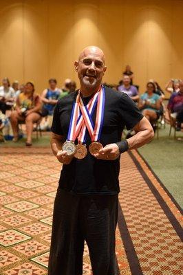 Joe won 3 medals at the American Massage Championships in 2022! Congrats, Joe!