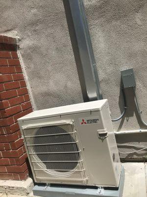 Mitsubishi Split AC system Installation in the South Bay. Ductless air conditioning.