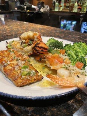 Wood-Grilled Lobster, Shrimp and Salmon