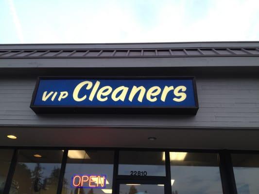 VIP Cleaners sign