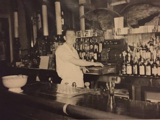 My grandfather, Jake, behind the bar after WWII.