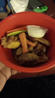 Spicy lemon pepper wings, I paid $8 for 4 tiny wings.