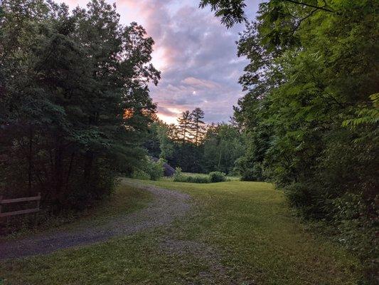 Sunset looking down one of the roads in the campground