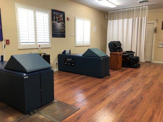 Roller tables and message chair