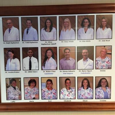 Here are the dentists and their assistants.