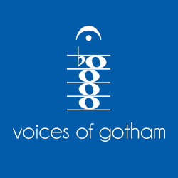 Logo for Voices of Gotham. Live in the seventh!