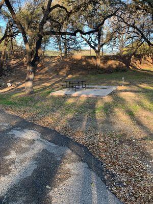 RV site 22. Concrete slab and picnic table. Not all sites has a slab.