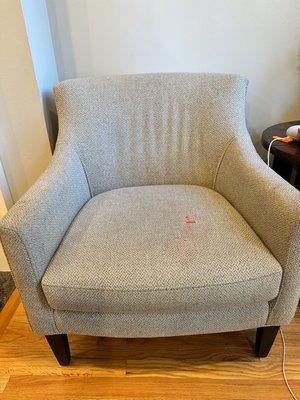 Stained upholstery