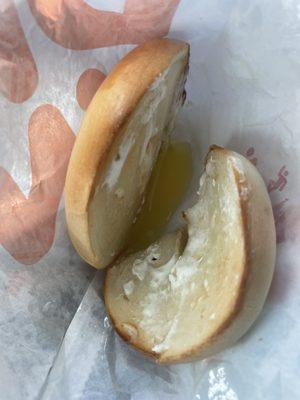 Toasted Plain bagel with butter