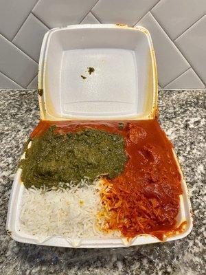 Palak Paneer, Chicken Tikka Masala, Basmati Rice