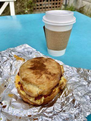 Regular Breakfast Sandwich and Latte