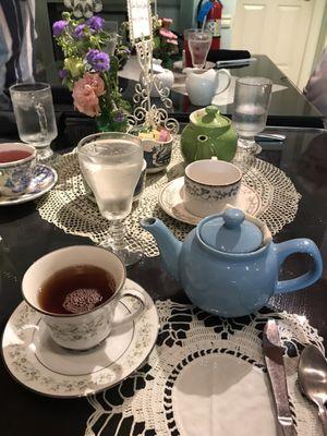 English breakfast imperial tea and table settings- so cute!