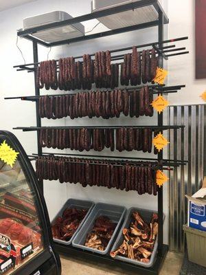 Smoked sausage made in-house