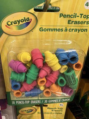 The eraser top looks like crayon tops. Hilarious!