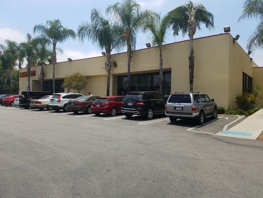 The bank is on the north side of Colima. This picture is from the bank's own parking lot taken from the NE corner looking south.