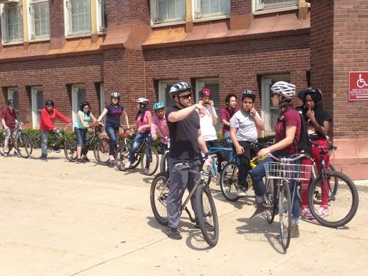 Emily leading Moos Elementary Bike day