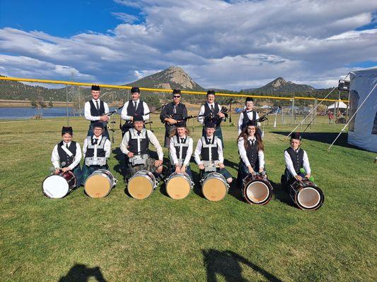 Colordado Youth PIpe Band playing at the Longs Peak Scottish-Irish Highland Fesitval in Estes Park.