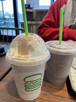 Tiramisu Seasonal Shake and Cookie's & Cream Shake