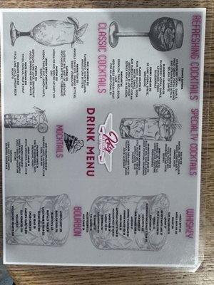 Drink menu