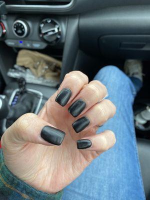 Matte black nails for Halloween month