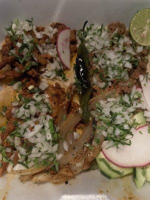 Carne Asada Tacos and Alpastor Tacos