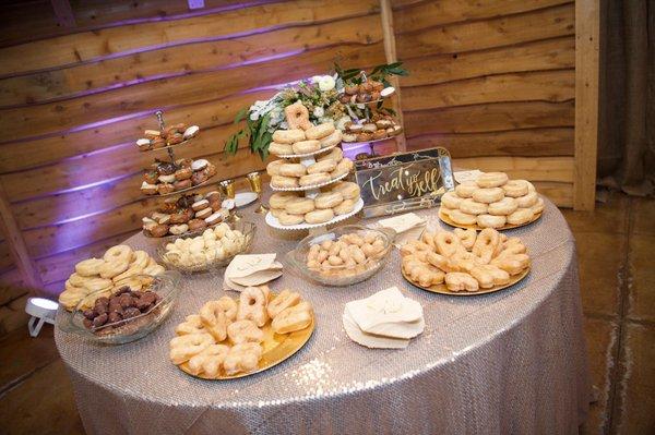 Wedding donut display