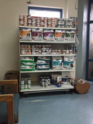 Ample supply of cat and dog speciality foods.