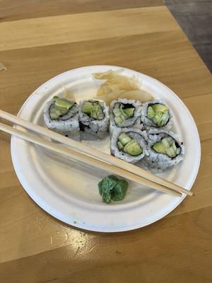 Avocado and cucumber roll