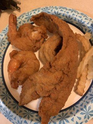 5 pc. Jumbo shrimp and 3 pc. Whiting combo (not all pictured)