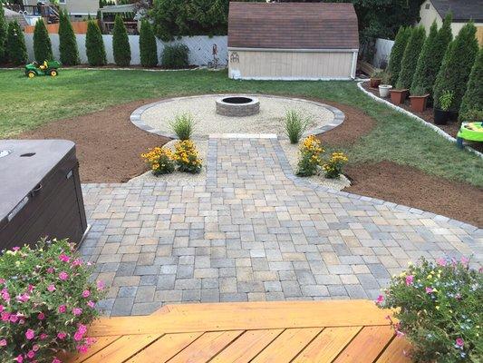 Paver Patio and Fire Pit Installation