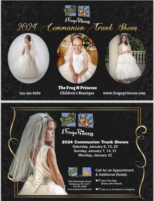 2024 Communion Trunk Shows            724-941-8589