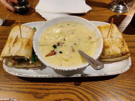 Shrimp poboy and loaded potato soup. Excellent Pick 2!