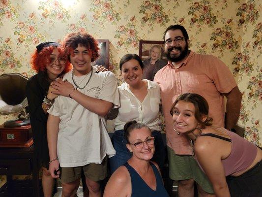 Me, my wife, my sister, my sister's boyfriend, my mother-in-law and sister-in-law having a great time solving Grandma's Surprise!